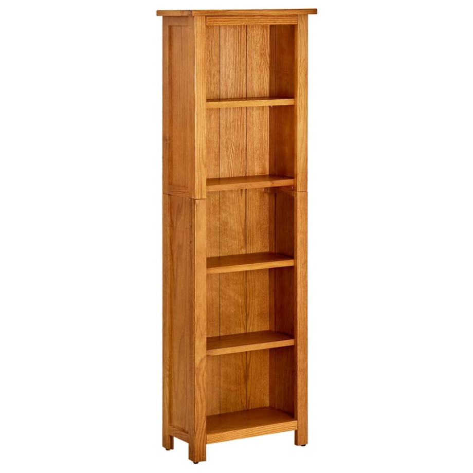 vidaXL Boekenkast met 5 schappen 45x22x140 cm massief eikenhout afbeelding 1