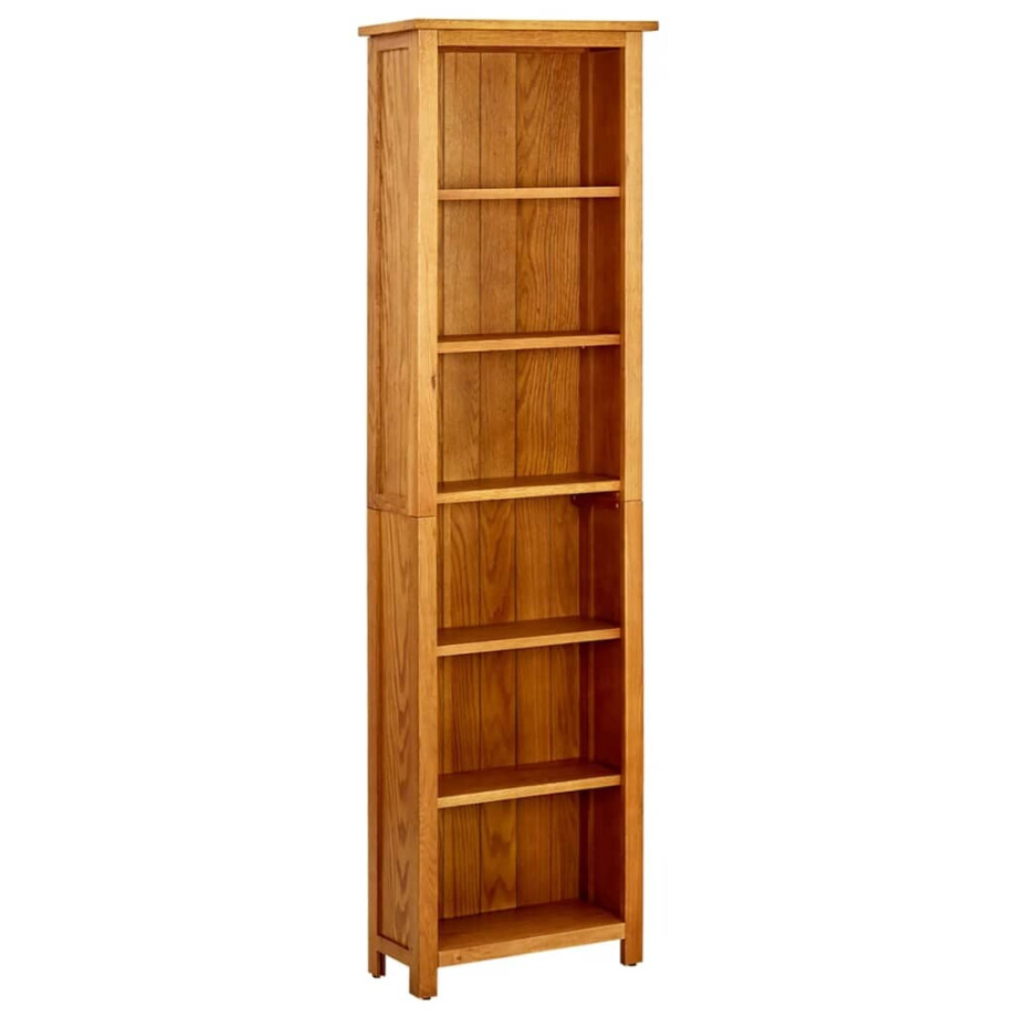 vidaXL Boekenkast met 6 schappen 52x22x180 cm massief eikenhout afbeelding 1