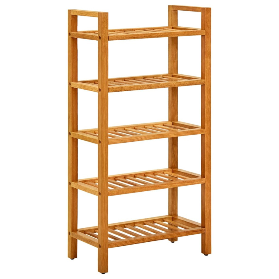 vidaXL Schoenenrek met 5 schappen 50x27x100 cm massief eikenhout afbeelding 1