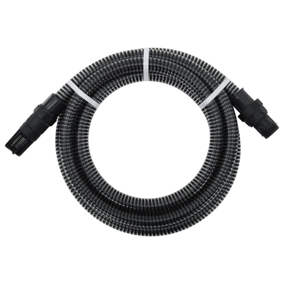 vidaXL Zuigslang met PVC koppelingen 1,1'' 4 m PVC zwart afbeelding 1
