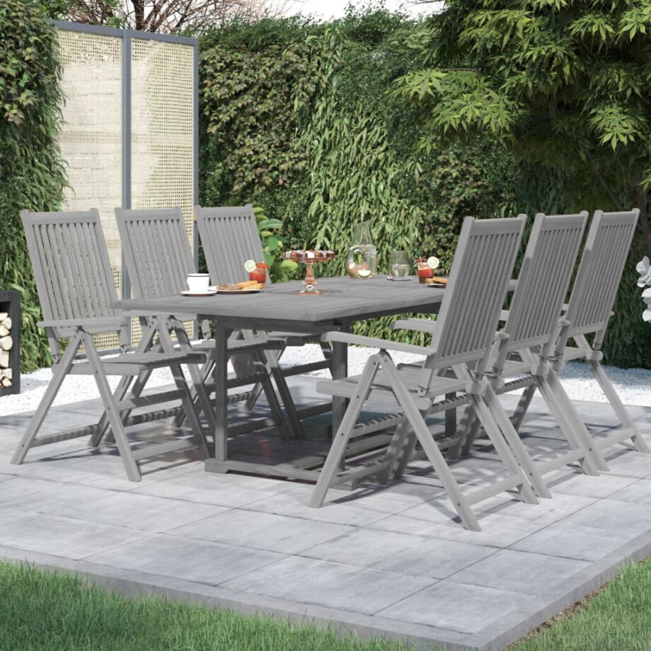vidaXL 7-delige Tuinset massief acaciahout vidaXL 7-delige Tuinset massief acaciahout afbeelding 1