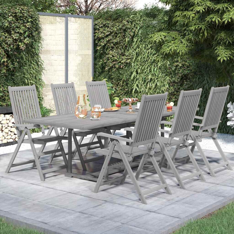 vidaXL 7-delige Tuinset massief acaciahout vidaXL 7-delige Tuinset massief acaciahout afbeelding 1