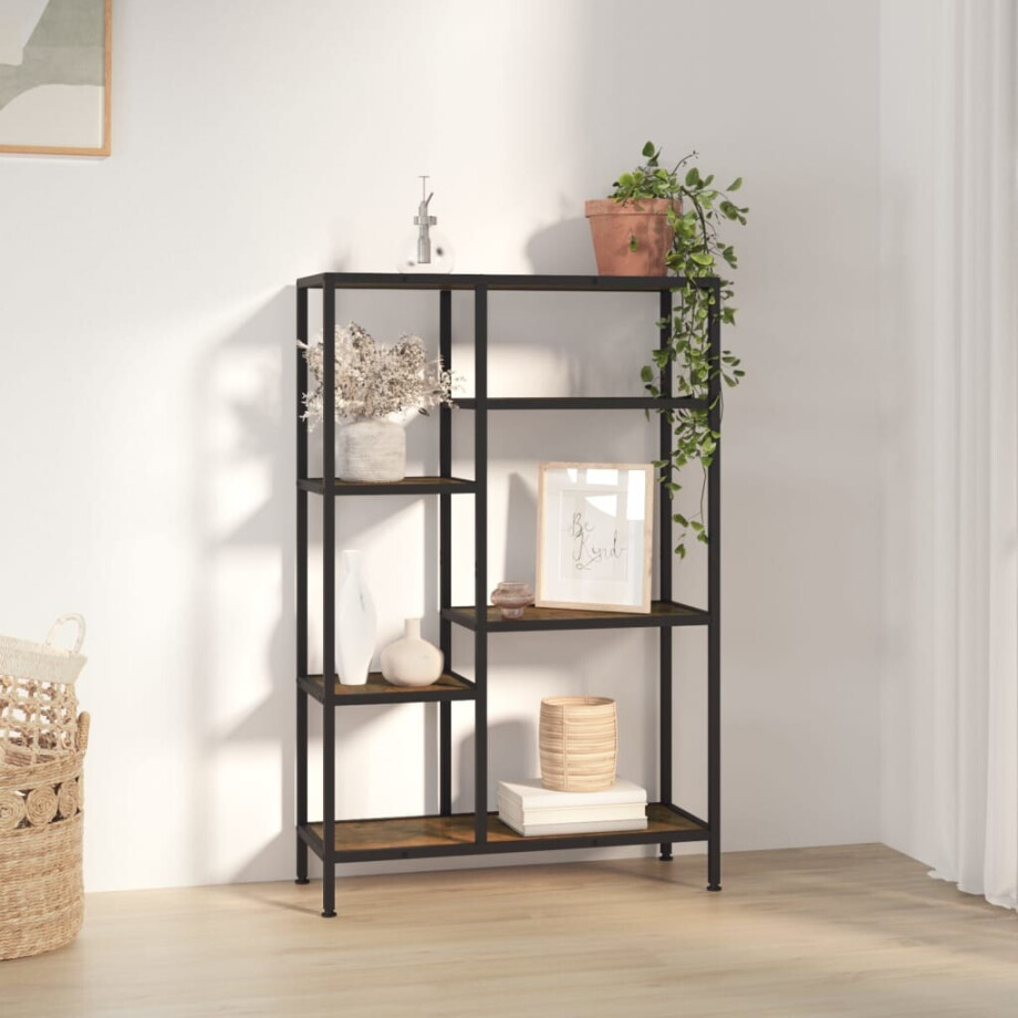 vidaXL Boekenkast 80x30x120 cm staal en bewerkt hout afbeelding 1