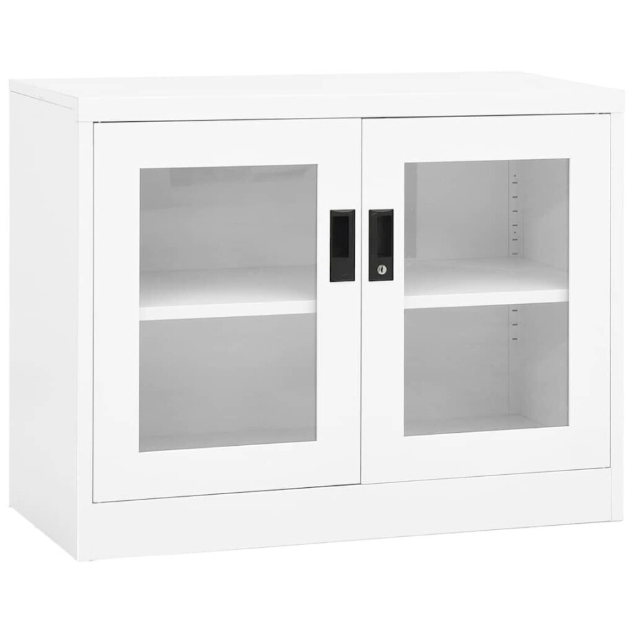 vidaXL Kantoorkast 90x40x70 cm staal wit afbeelding 1