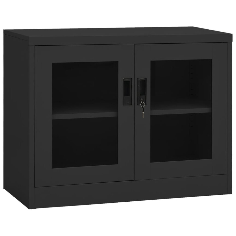 vidaXL Kantoorkast 90x40x70 cm staal antracietkleurig afbeelding 1