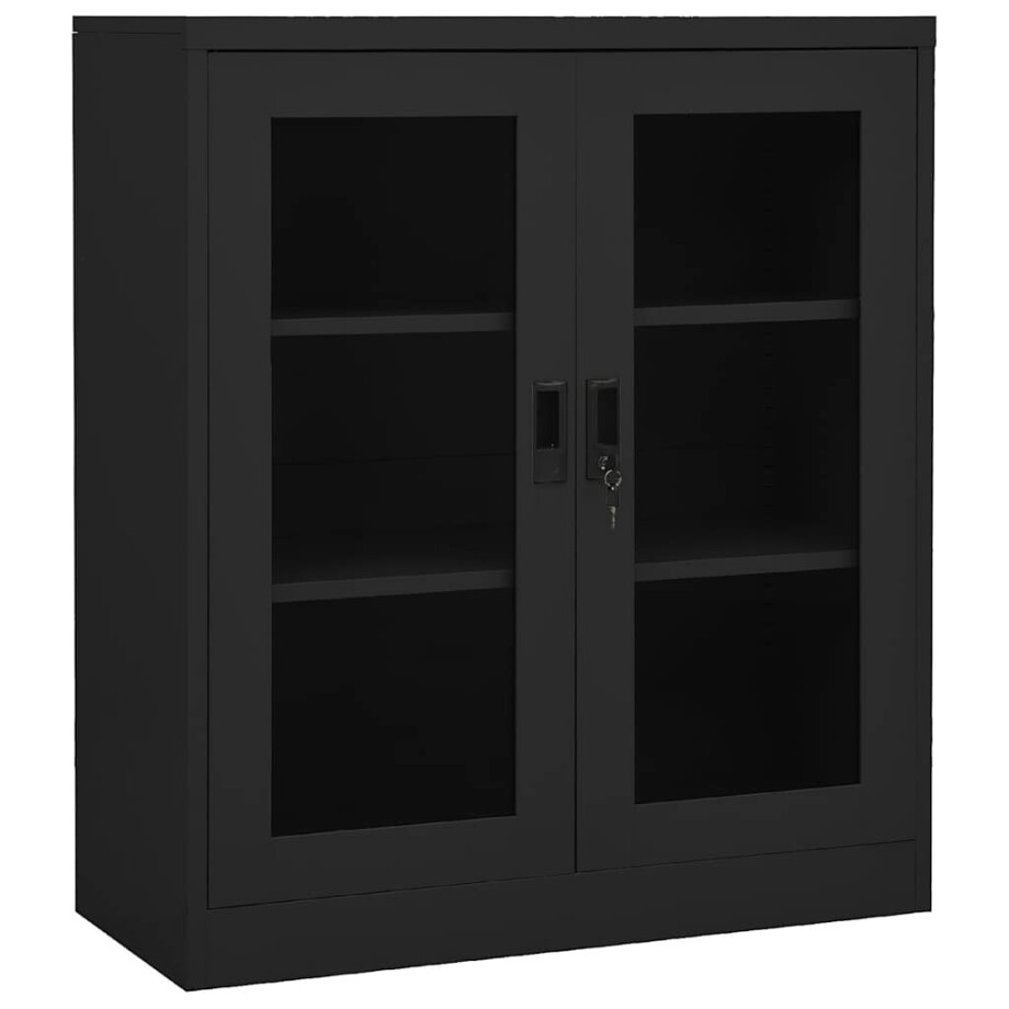 vidaXL Kantoorkast 90x40x105 cm staal antracietkleurig vidaXL Kantoorkast 90x40x105 cm staal antracietkleurig afbeelding 1