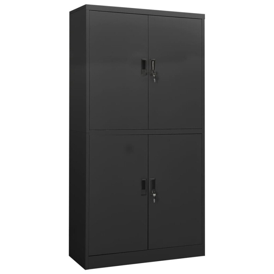 vidaXL Kantoorkast 90x40x180 cm staal antracietkleurig afbeelding 1