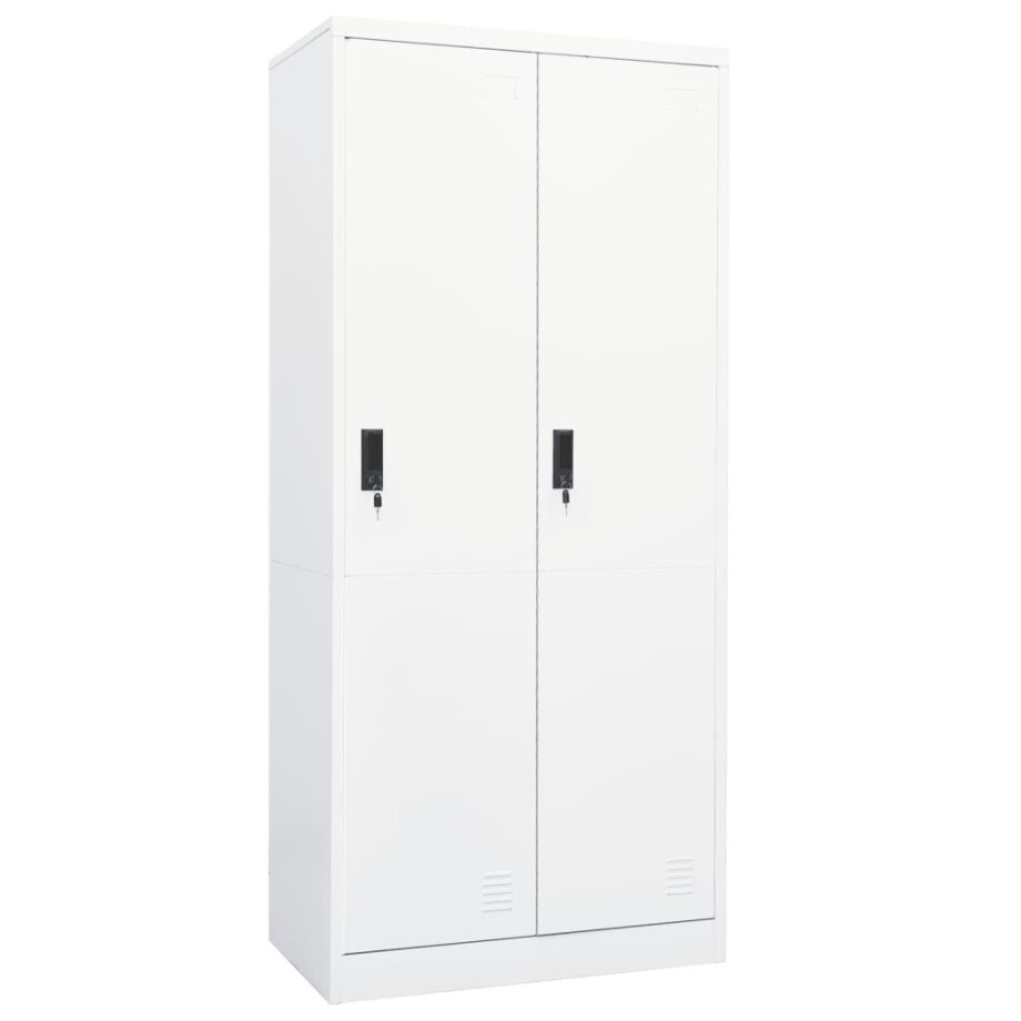 vidaXL Kledingkast 80x50x180 cm staal wit vidaXL Kledingkast 80x50x180 cm staal wit afbeelding 1