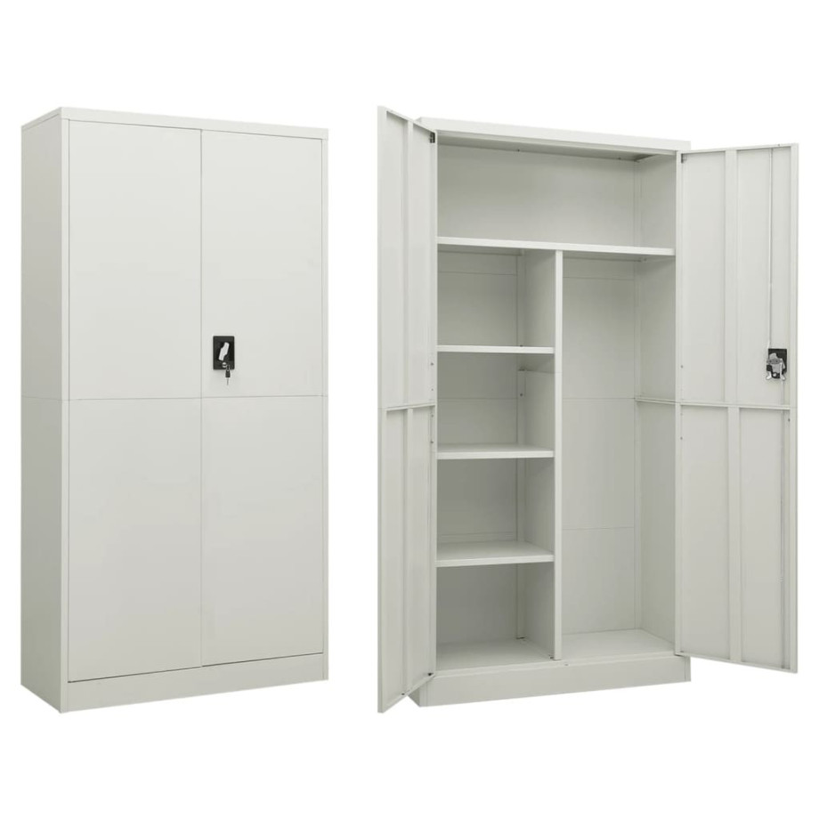 vidaXL Lockerkast 90x40x180 cm staal lichtgrijs afbeelding 1