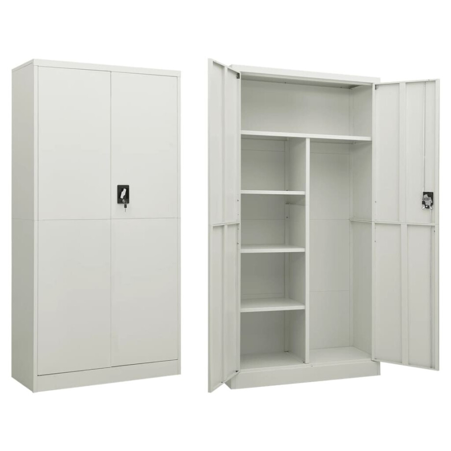 vidaXL Lockerkast 90x40x180 cm staal lichtgrijs vidaXL Lockerkast 90x40x180 cm staal lichtgrijs afbeelding 1