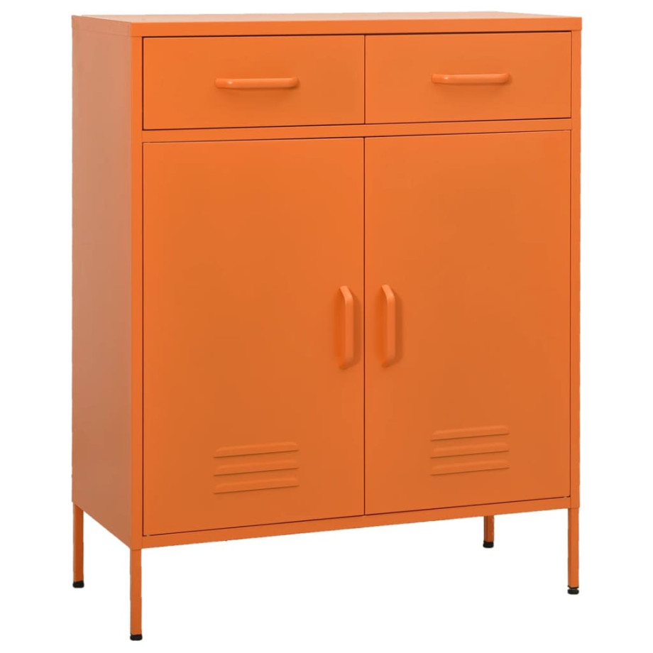 vidaXL Opbergkast 80x35x101,5 cm staal oranje afbeelding 1