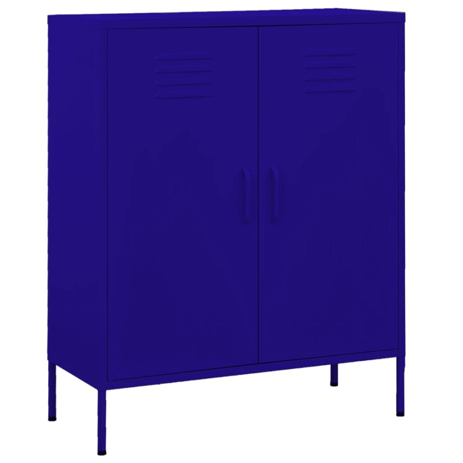 vidaXL Opbergkast 80x35x101,5 cm staal marineblauw afbeelding 1