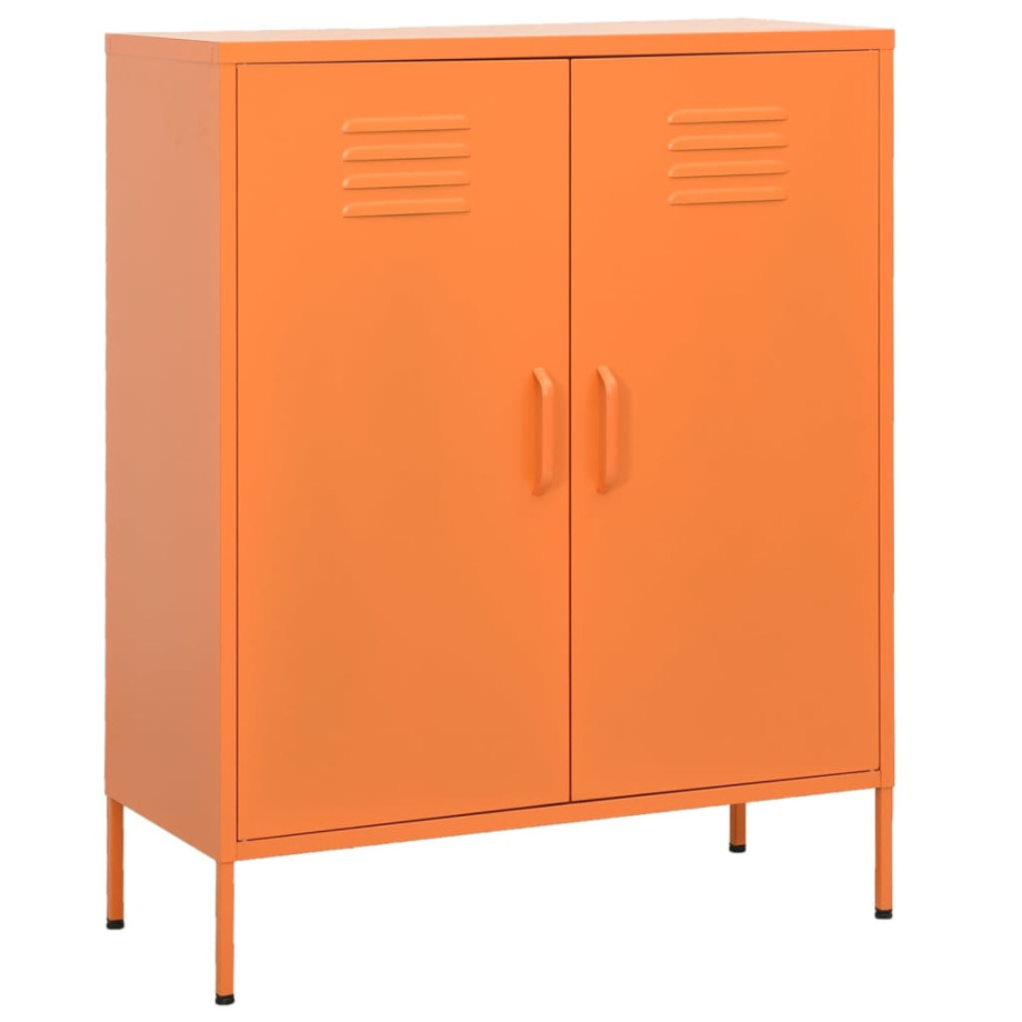 vidaXL Opbergkast 80x35x101,5 cm staal oranje afbeelding 1