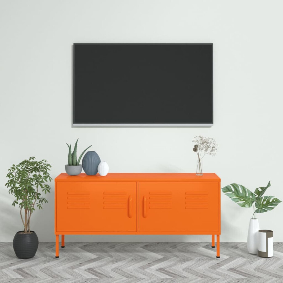 vidaXL Tv-meubel 105x35x50 cm staal oranje afbeelding 1