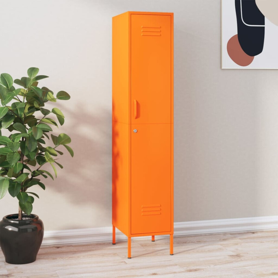 vidaXL Lockerkast 35x46x180 cm staal oranje afbeelding 1