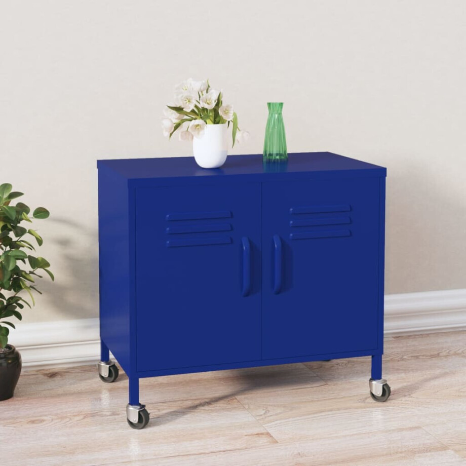vidaXL Opbergkast 60x35x56 cm staal marineblauw vidaXL Opbergkast 60x35x56 cm staal marineblauw afbeelding 1