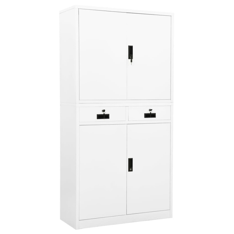 vidaXL Kantoorkast 90x40x180 cm staal wit afbeelding 1