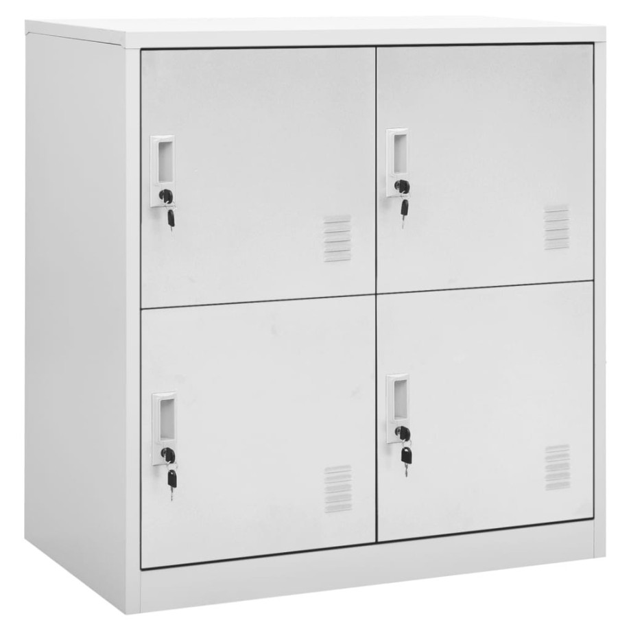 vidaXL Lockerkast 90x45x92,5 cm staal lichtgrijs afbeelding 1