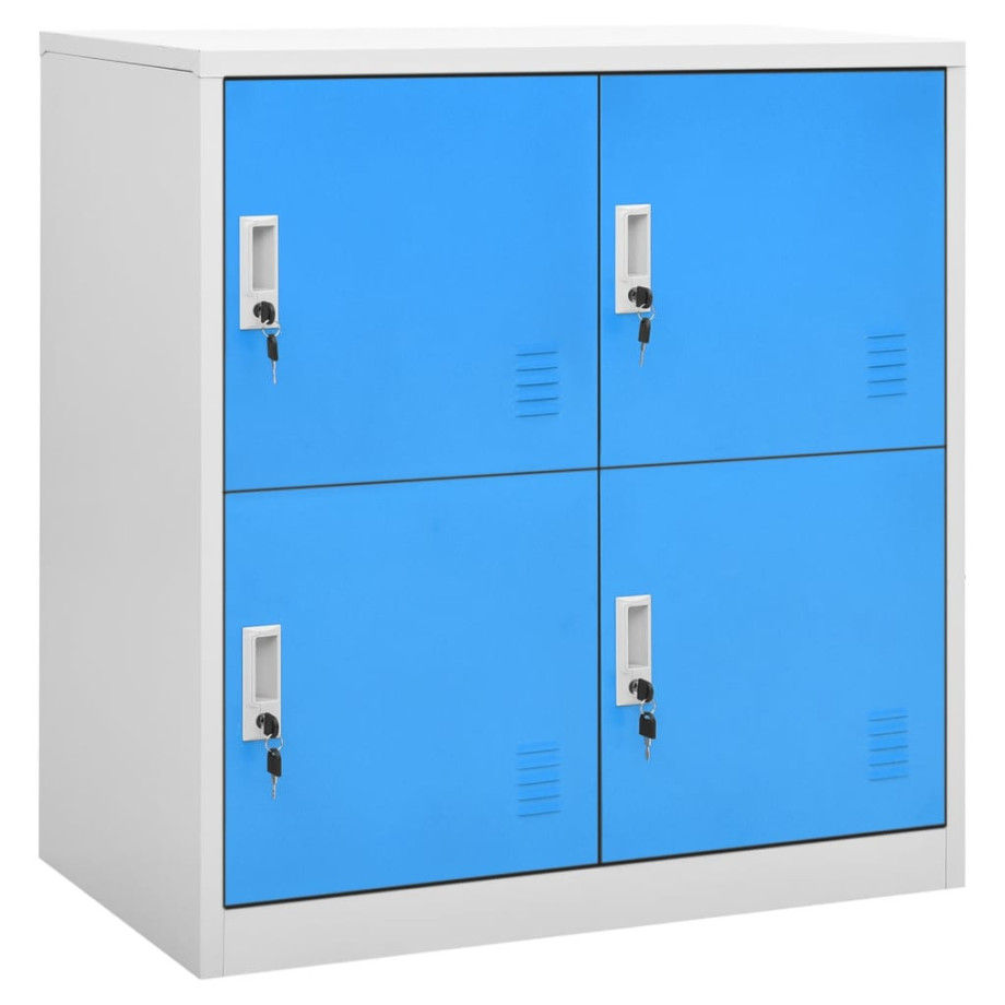 vidaXL Lockerkast 90x45x92,5 cm staal lichtgrijs en blauw afbeelding 1