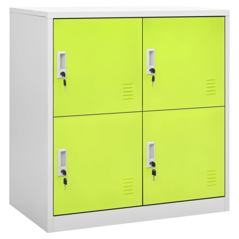 vidaXL Lockerkast 90x45x92,5 cm staal lichtgrijs en groen vidaXL Lockerkast 90x45x92,5 cm staal lichtgrijs en groen afbeelding 1