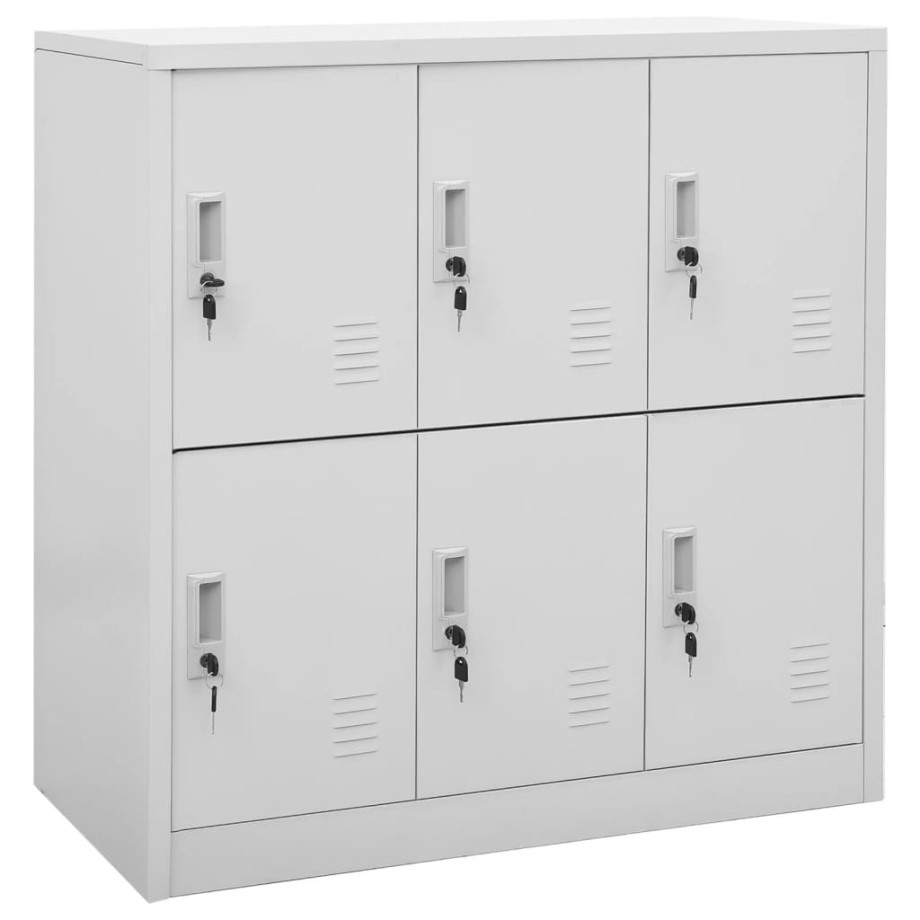 vidaXL Lockerkast 90x45x92,5 cm staal lichtgrijs afbeelding 1