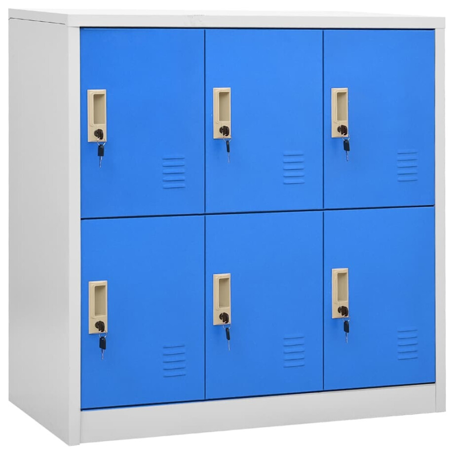vidaXL Lockerkast 90x45x92,5 cm staal lichtgrijs en blauw afbeelding 1