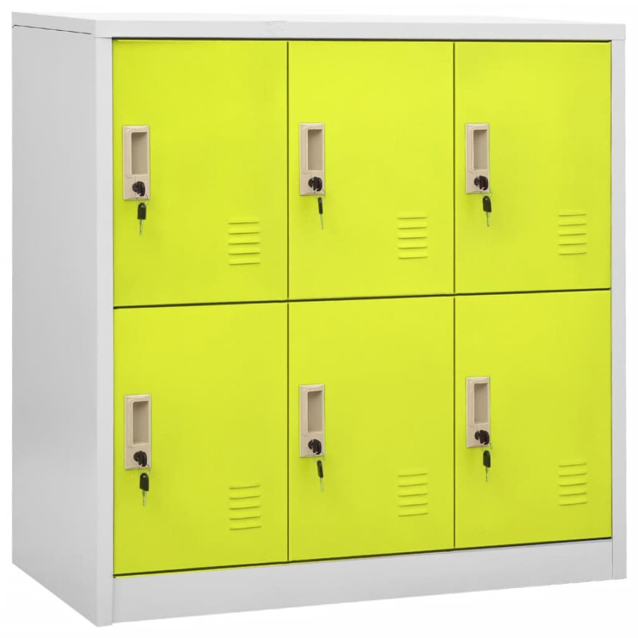 vidaXL Lockerkast 90x45x92,5 cm staal lichtgrijs en groen afbeelding 1