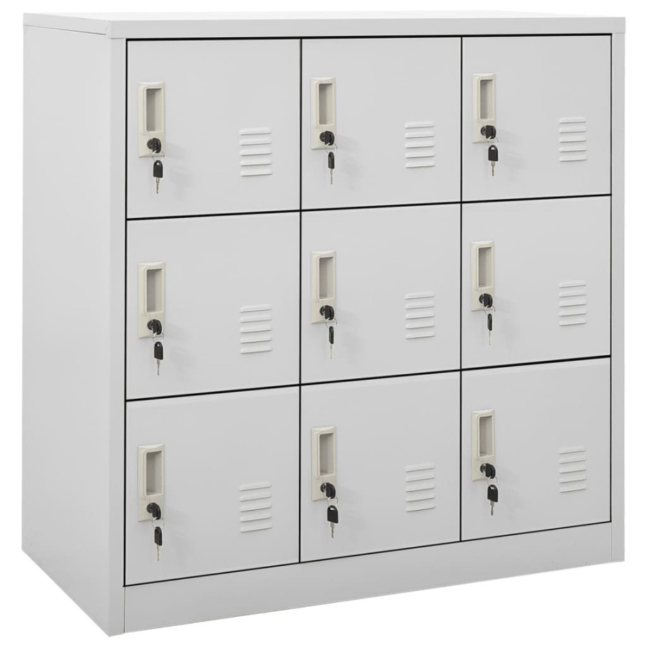 vidaXL Lockerkast 90x45x92,5 cm staal lichtgrijs afbeelding 1