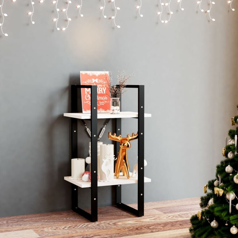 vidaXL Boekenkast met 2 schappen 40x30x70 cm massief grenenhout wit afbeelding 1