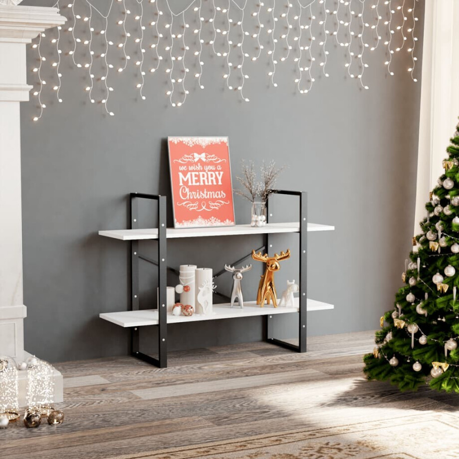 vidaXL Boekenkast met 2 schappen 100x30x70 cm spaanplaat wit vidaXL Boekenkast met 2 schappen 100x30x70 cm spaanplaat wit afbeelding 1