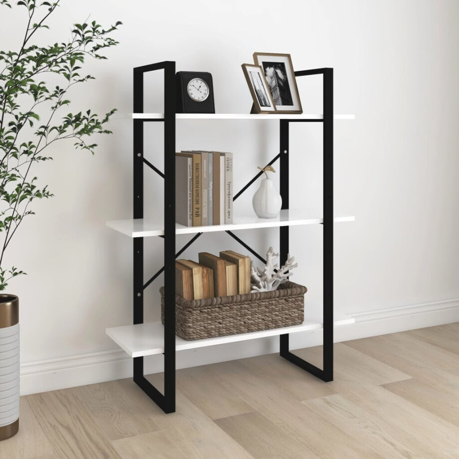 vidaXL Boekenkast 80x30x105 cm bewerkt hout wit vidaXL Boekenkast 80x30x105 cm bewerkt hout wit afbeelding 1