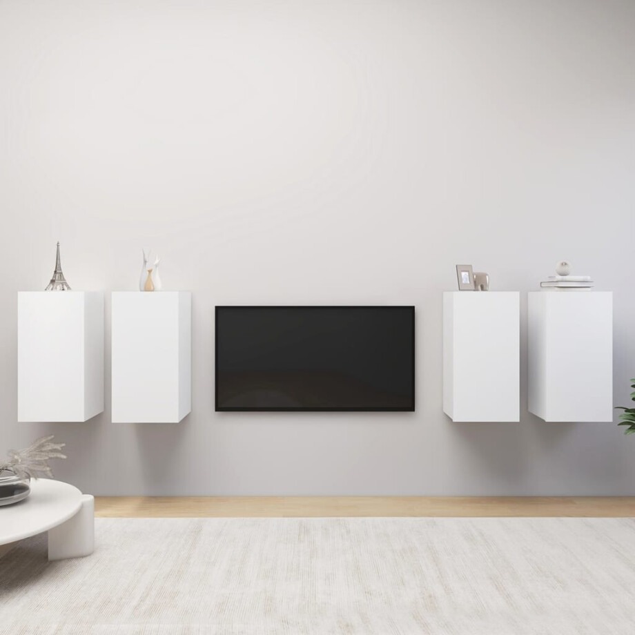 vidaXL Tv-meubelen 4 st 30,5x30x60 cm bewerkt hout wit afbeelding 1