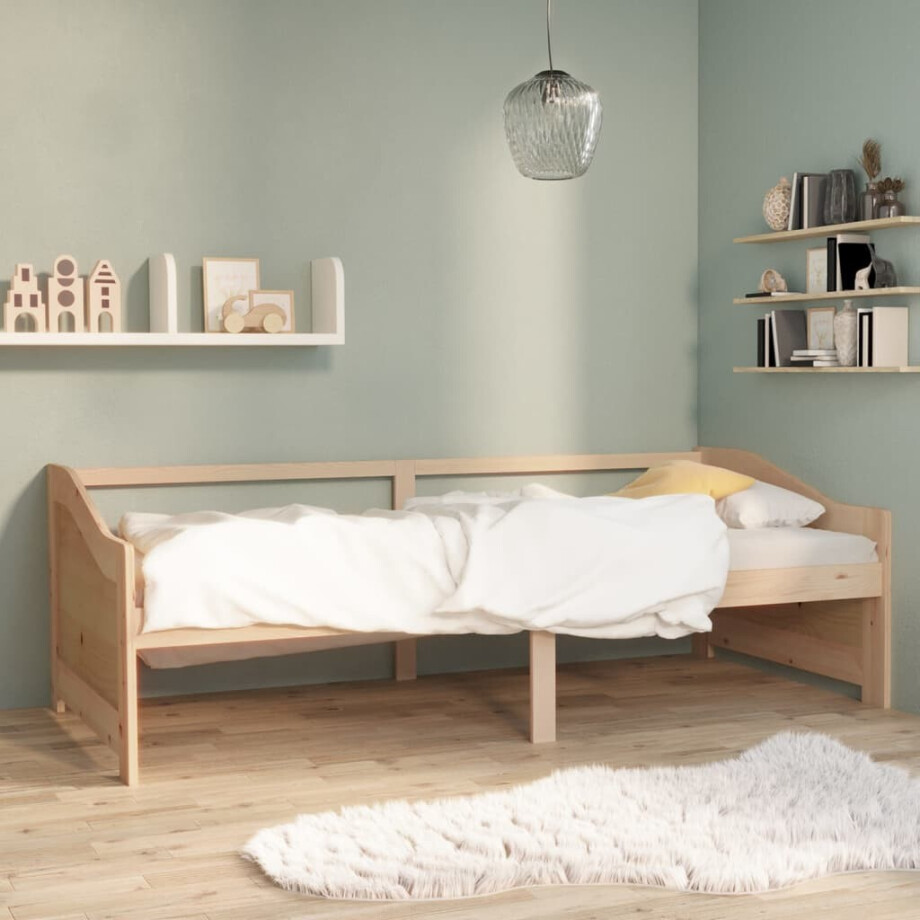 vidaXL Bedbank 3-zits massief grenenhout 90x200 cm vidaXL Bedbank 3-zits massief grenenhout 90x200 cm afbeelding 1
