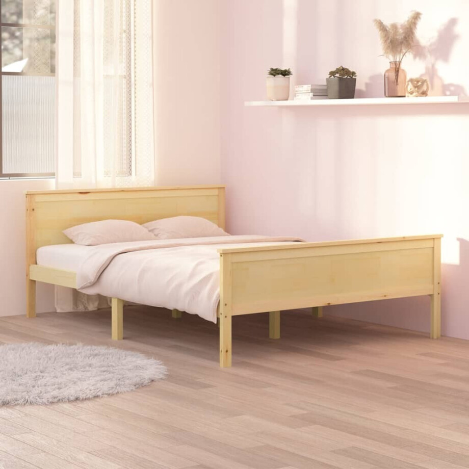 vidaXL Bedframe massief grenenhout 120x200 cm vidaXL Bedframe massief grenenhout 120x200 cm afbeelding 1