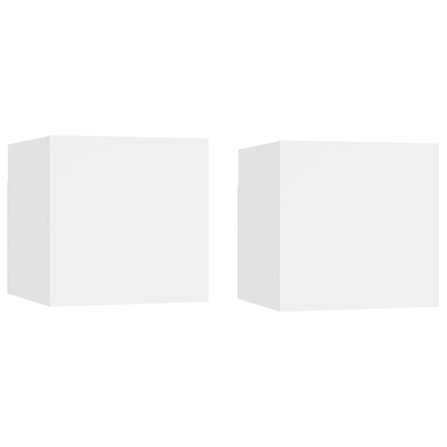 vidaXL Nachtkastjes 2 st 30,5x30x30 cm spaanplaat wit afbeelding 1