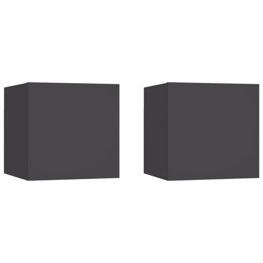 vidaXL Nachtkastjes 2 st 30,5x30x30 cm spaanplaat grijs afbeelding 1