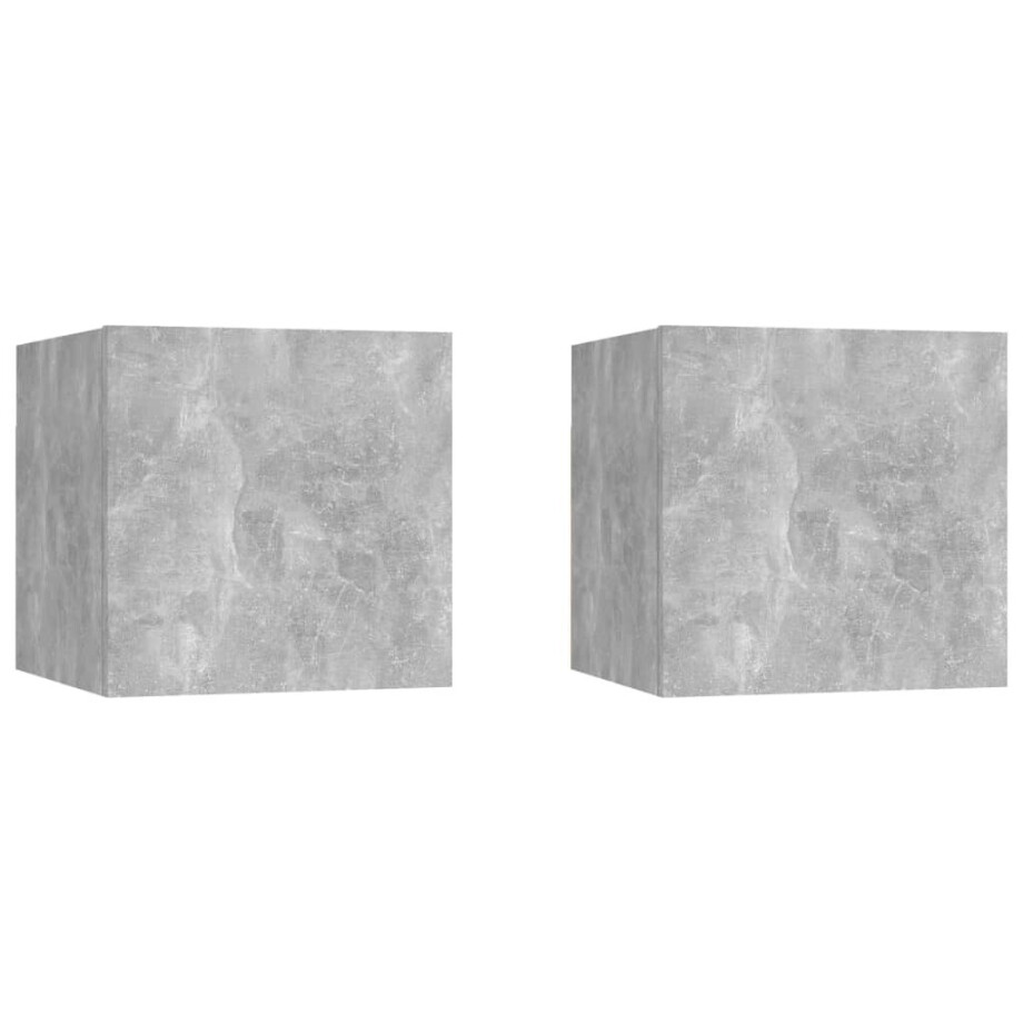 vidaXL Nachtkastjes 2 st 30,5x30x30 cm spaanplaat betongrijs vidaXL Nachtkastjes 2 st 30,5x30x30 cm spaanplaat betongrijs afbeelding 1