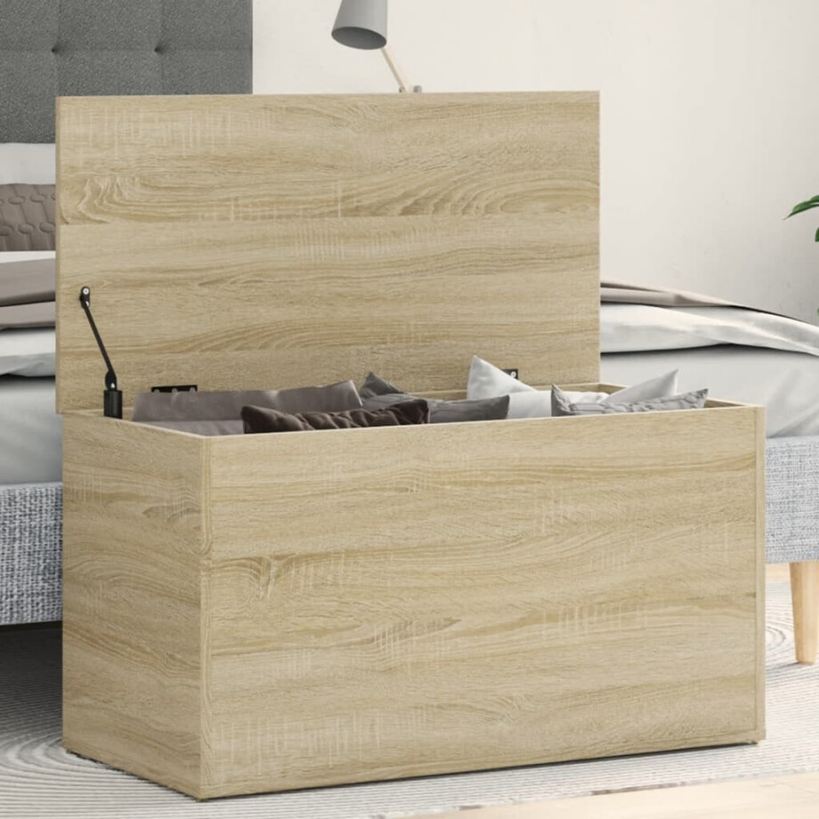 vidaXL Opbergkist 84x42x46 cm bewerkt hout sonoma eikenkleurig afbeelding 1