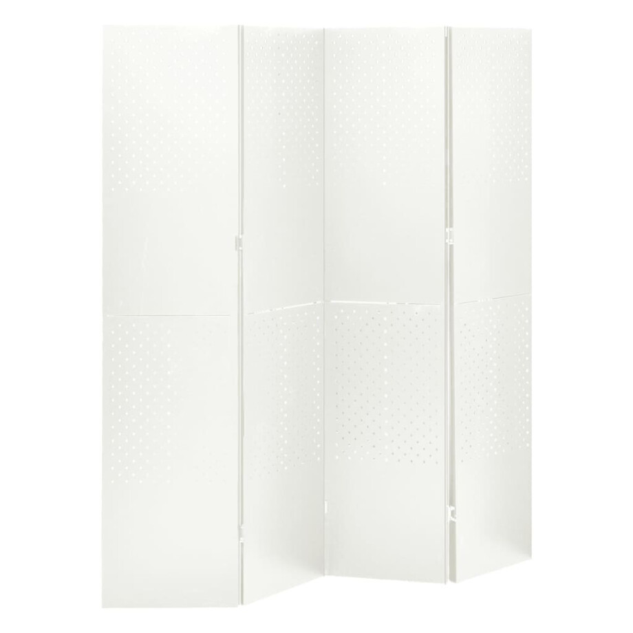 vidaXL Kamerscherm met 4 panelen 160x180 cm staal wit vidaXL Kamerscherm met 4 panelen 160x180 cm staal wit afbeelding 1