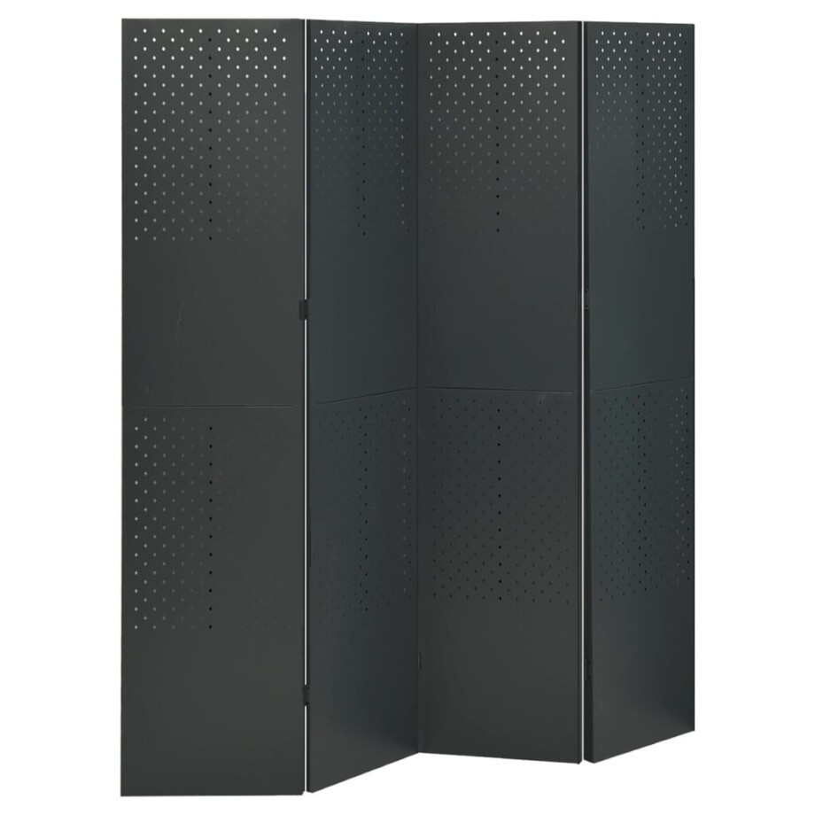 vidaXL Kamerscherm met 4 panelen 160x180 cm staal antracietkleurig vidaXL Kamerscherm met 4 panelen 160x180 cm staal antracietkleurig afbeelding 1