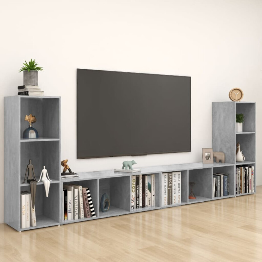 vidaXL | TV Kast | 4 pcs 37 x 35 x 107,5 cm afbeelding 1