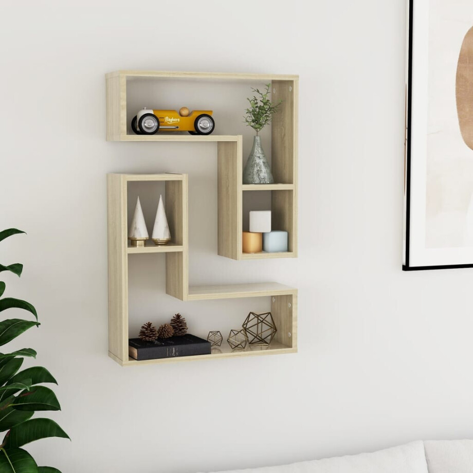 vidaXL Wandschappen 2 st 50x15x50 cm bewerkt hout sonoma eikenkleurig vidaXL Wandschappen 2 st 50x15x50 cm bewerkt hout sonoma eikenkleurig afbeelding 1