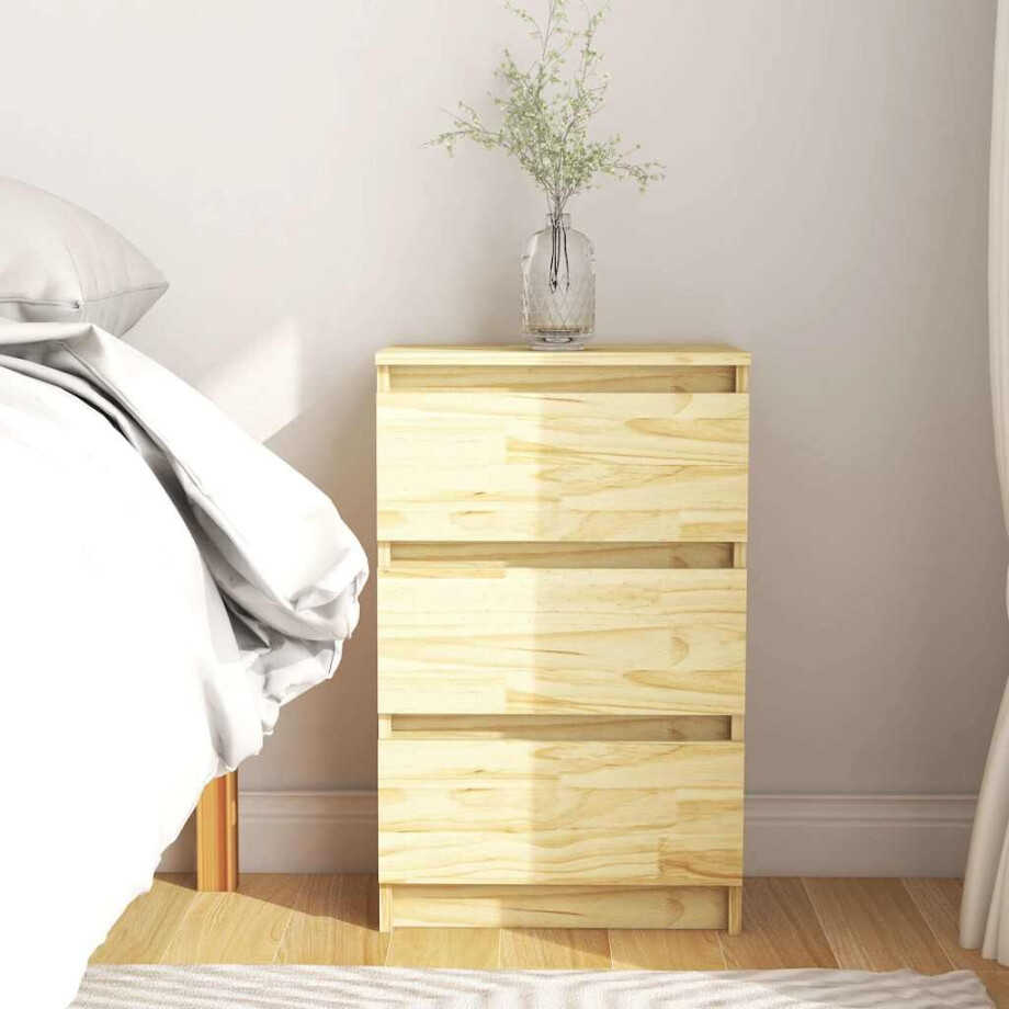 vidaXL Nachtkastje 40x29,5x64 cm massief grenenhout afbeelding 1