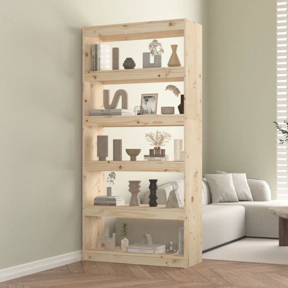 vidaXL Boekenkast/kamerscherm 80x30x167,4 cm massief grenenhout vidaXL Boekenkast/kamerscherm 80x30x167,4 cm massief grenenhout afbeelding 1