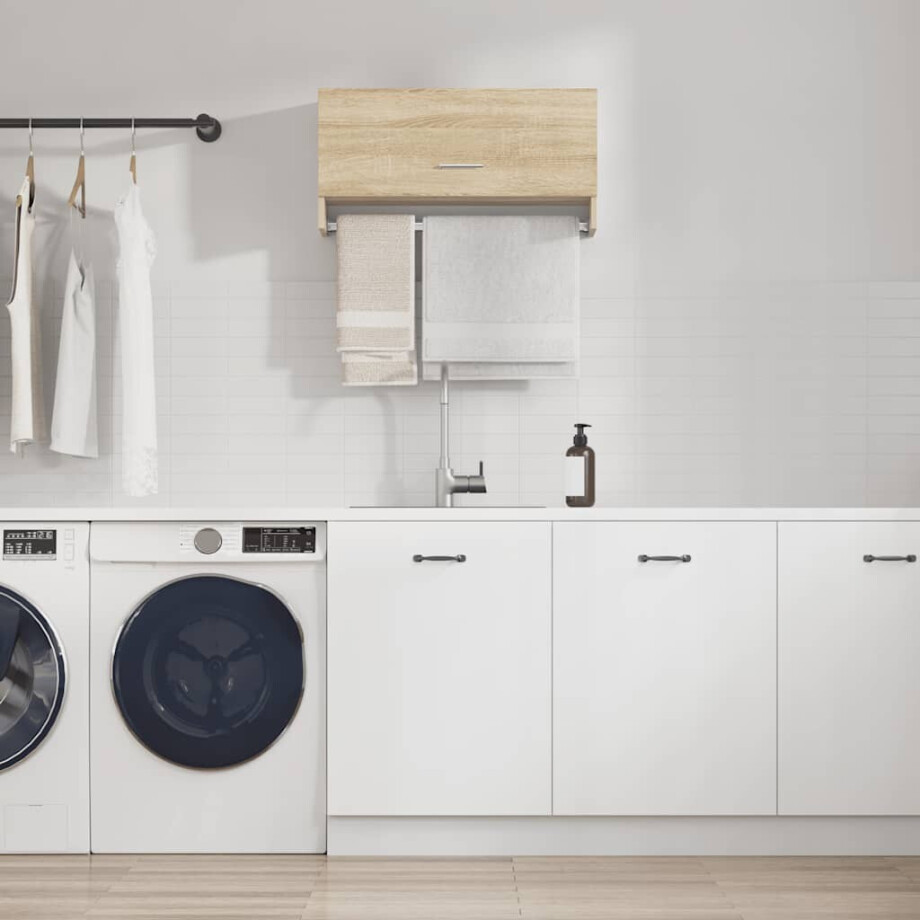 vidaXL Kledingkast 70x32,5x35 cm bewerkt hout sonoma eikenkleurig afbeelding 1