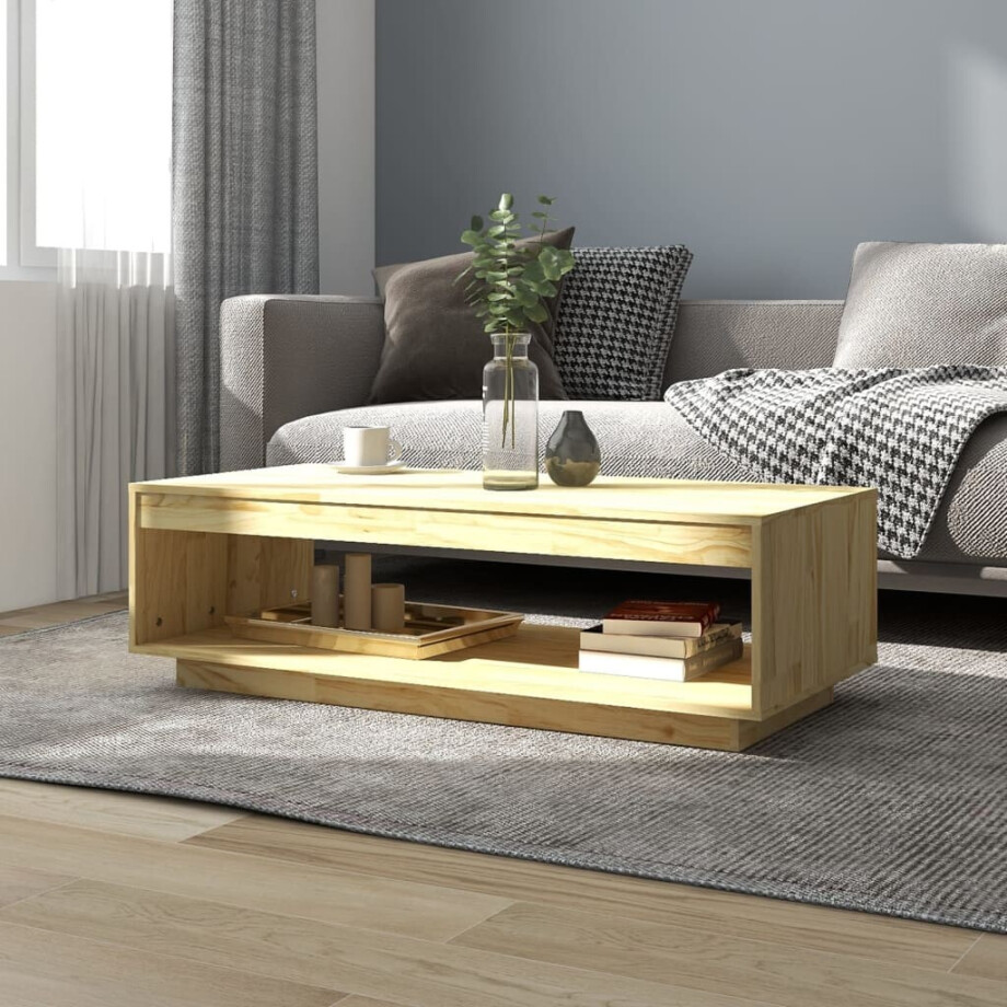 vidaXL Salontafel 110x50x33,5 cm massief grenenhout afbeelding 1