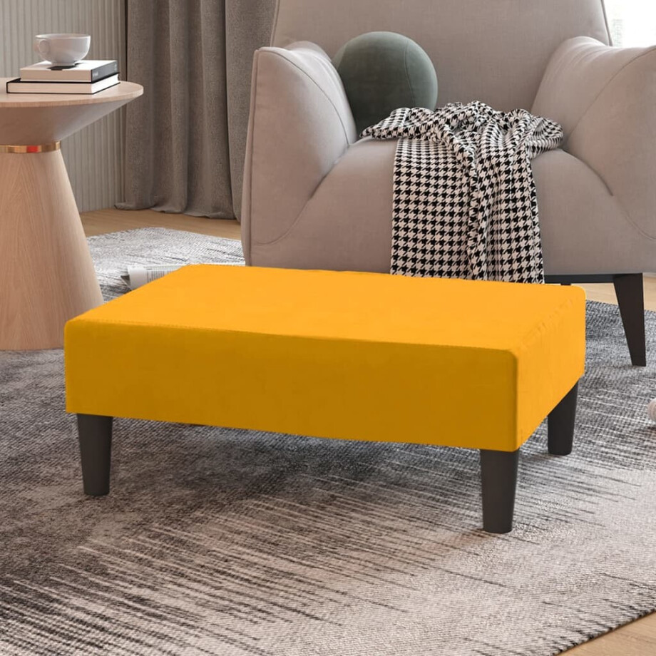 vidaXL Voetenbank 78x56x32 cm fluweel geel afbeelding 1