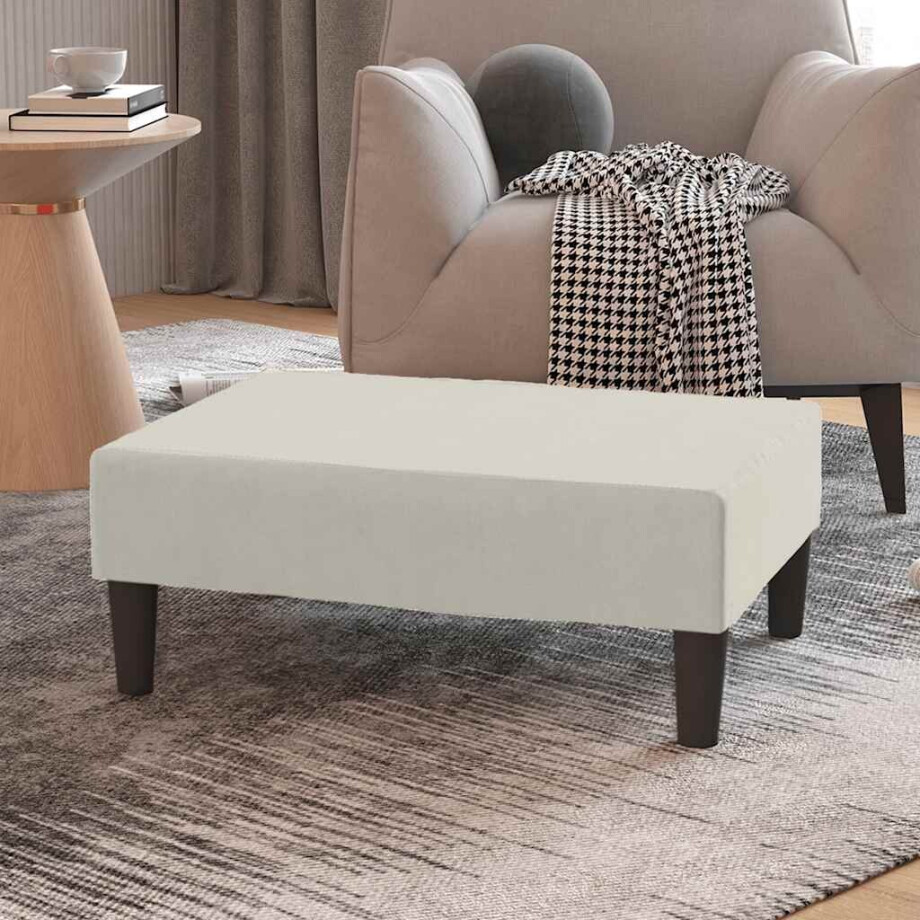 vidaXL Voetenbank 78x56x32 cm fluweel crèmekleurig vidaXL Voetenbank 78x56x32 cm fluweel crèmekleurig afbeelding 1