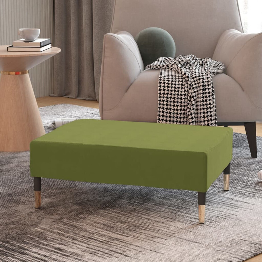 vidaXL Voetenbank 78x56x32 cm fluweel lichtgroen afbeelding 1
