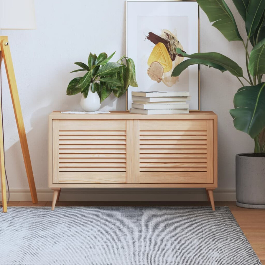 vidaXL Kastdeuren met lamellen 2 st 39,5x49,4 cm massief grenenhout afbeelding 1